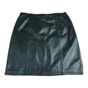Paradox Black Lined Leather Pencil Skirt Size 16W Classic Chic Workwear Modern
